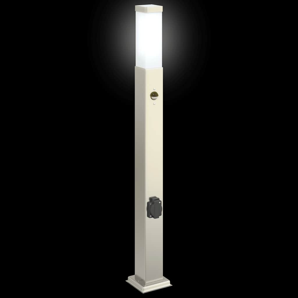 Bollard Light with Sensor&Outlet 80 cm Stainless Steel IP44