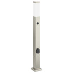 Bollard Lights with Sensor&Outlet 3 pcs 80 cm Stainless Steel IP44