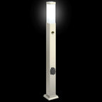 Bollard Lights with Sensor&Outlet 3 pcs 80 cm Stainless Steel IP44