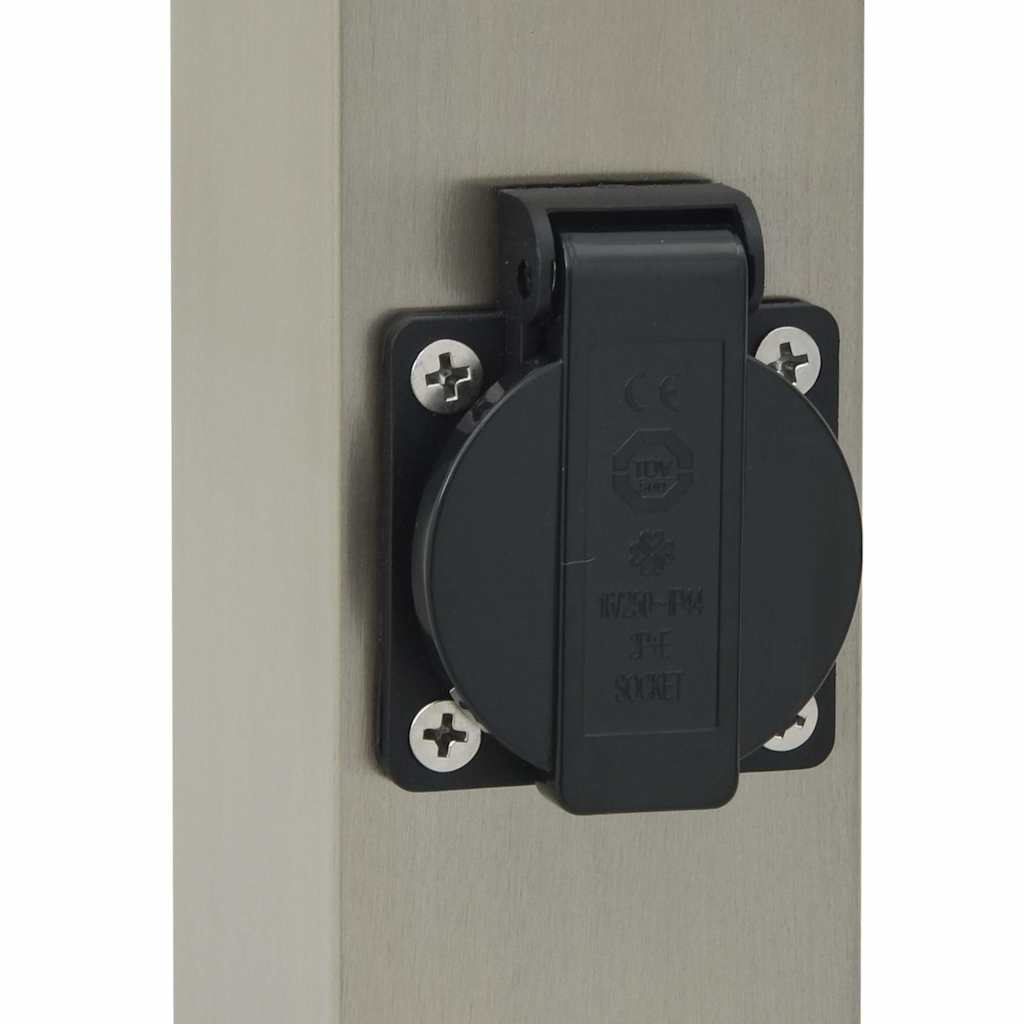 Bollard Lights with Sensor&Outlet 3 pcs 80 cm Stainless Steel IP44