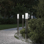 Bollard Lights with Sensor&Outlet 3 pcs 80 cm Stainless Steel IP44