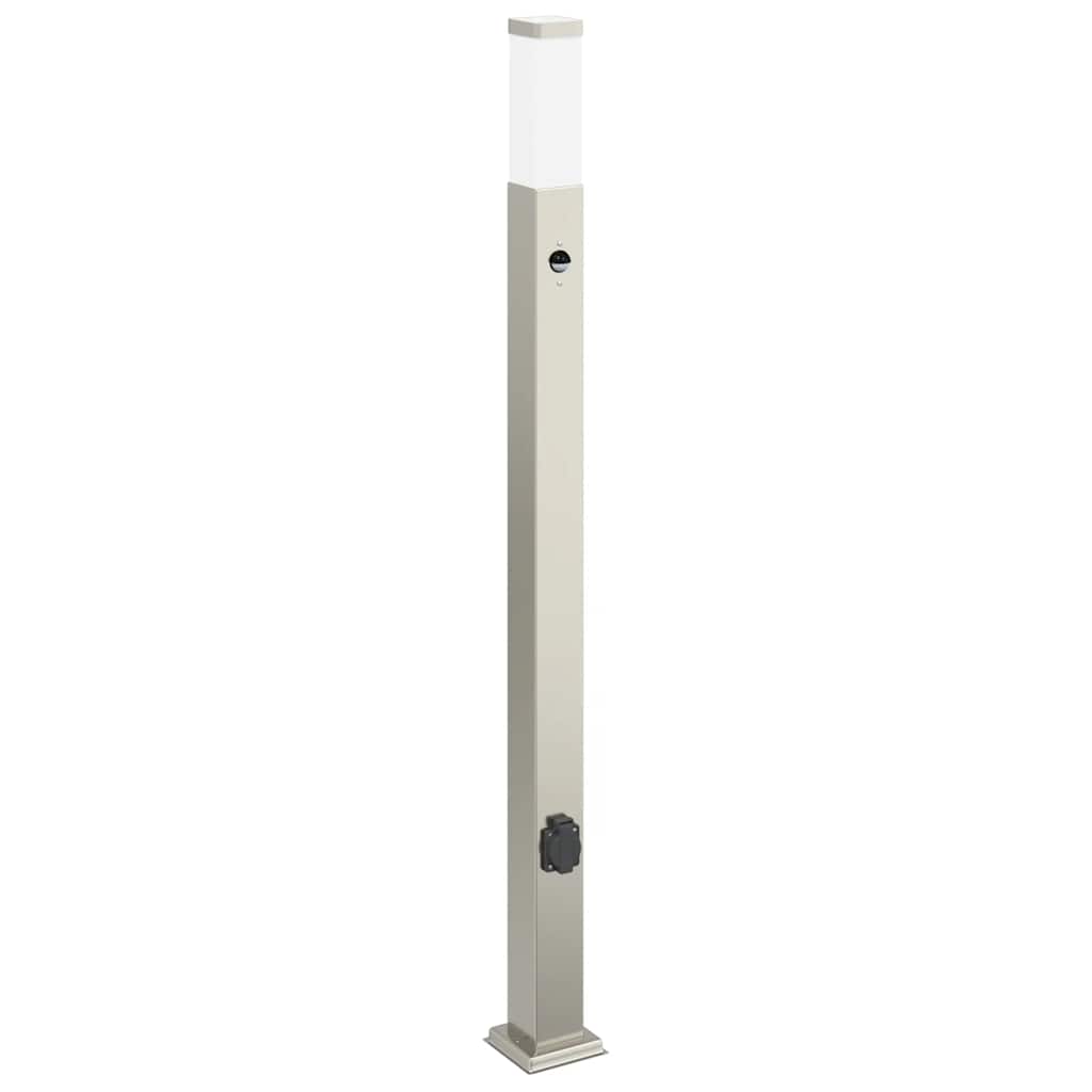 Bollard Light with Sensor&Outlet 110 cm Stainless Steel IP44