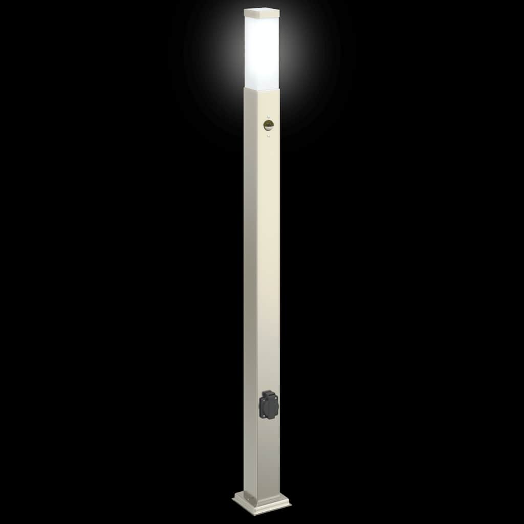 Bollard Light with Sensor&Outlet 110 cm Stainless Steel IP44