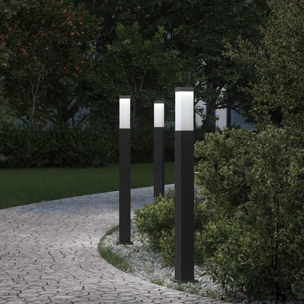 Bollard Lights 3 pcs 80 cm Black IP44