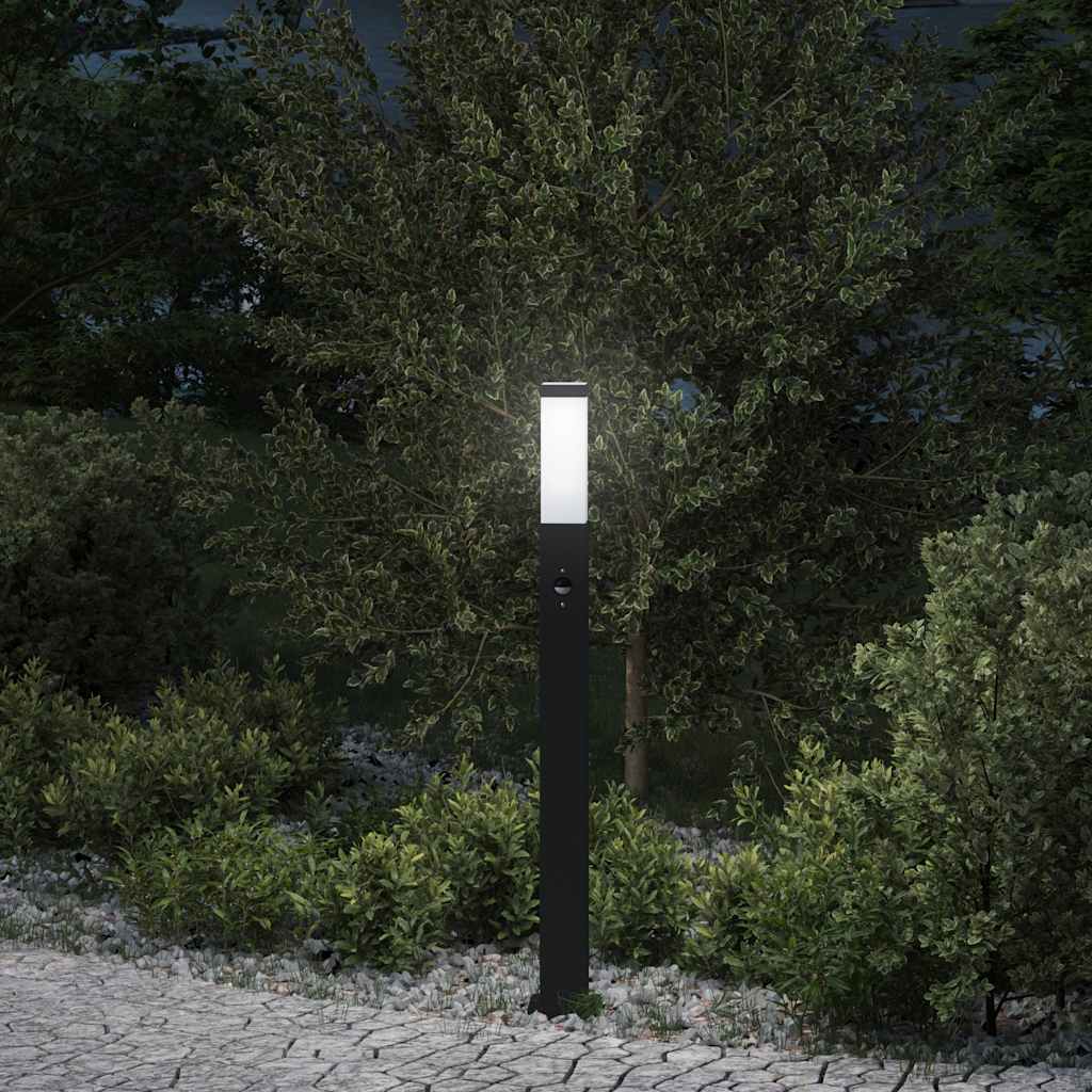 Bollard Light with Sensor 80 cm Black IP44