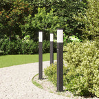 Bollard Lights with Sensor 3 pcs 80 cm Black IP44