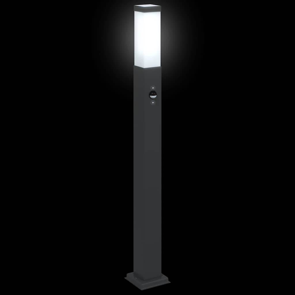 Bollard Lights with Sensor 3 pcs 80 cm Black IP44