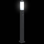 Bollard Lights with Sensor 3 pcs 80 cm Black IP44