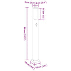 Bollard Lights with Sensor 3 pcs 80 cm Black IP44