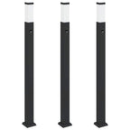 Bollard Lights with Sensor 3 pcs 110 cm Black IP44