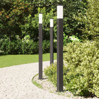 Bollard Lights with Sensor 3 pcs 110 cm Black IP44