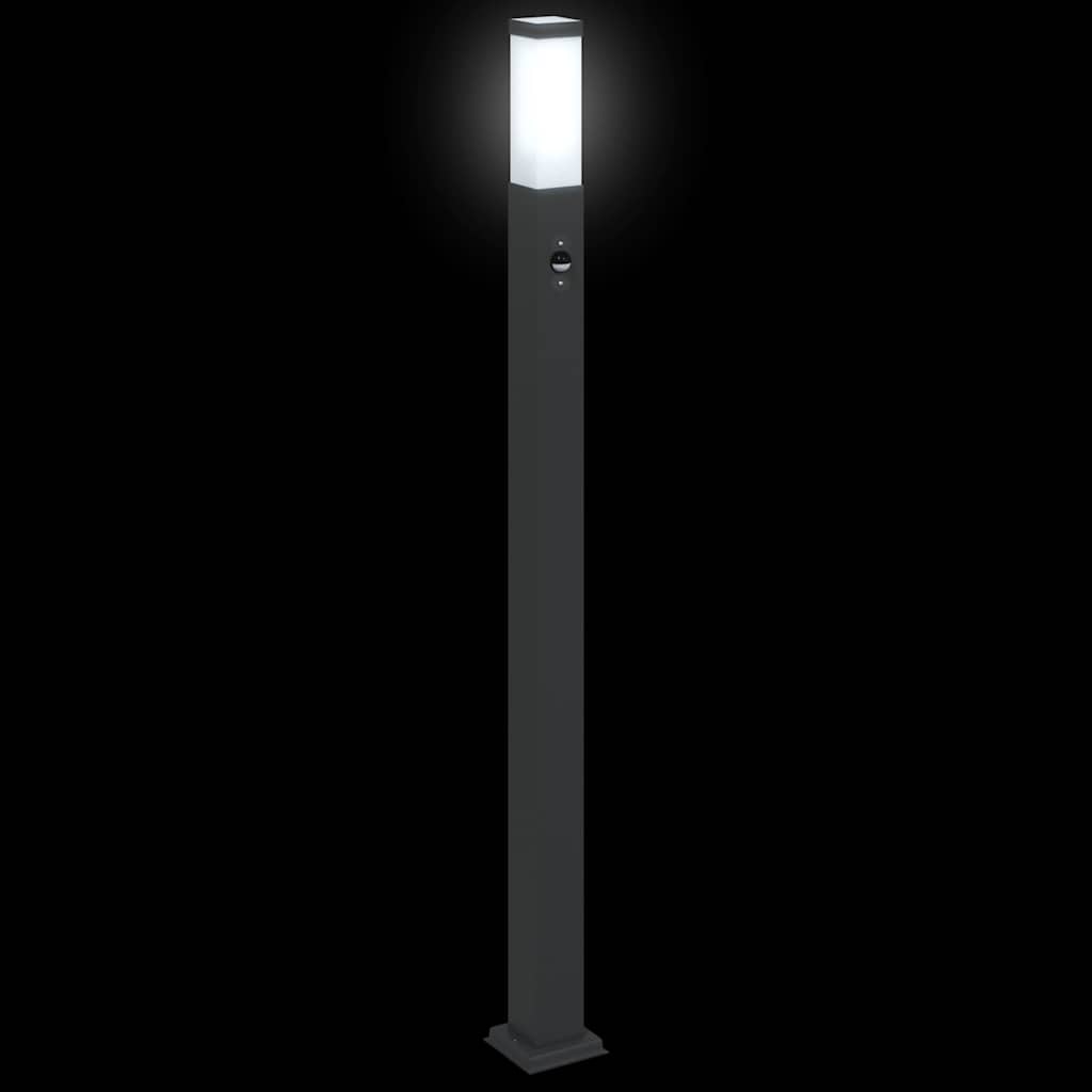 Bollard Lights with Sensor 3 pcs 110 cm Black IP44