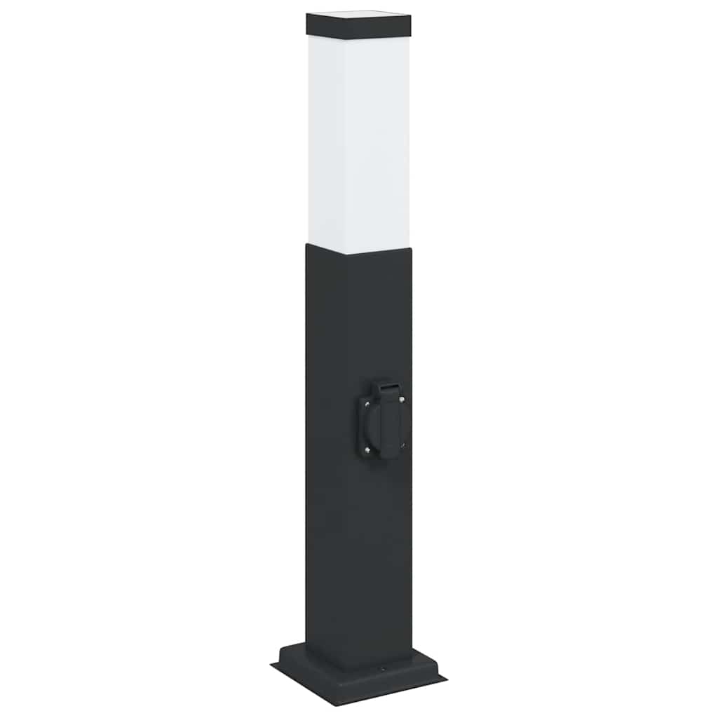 Bollard Light with Outlet 50 cm Black IP44