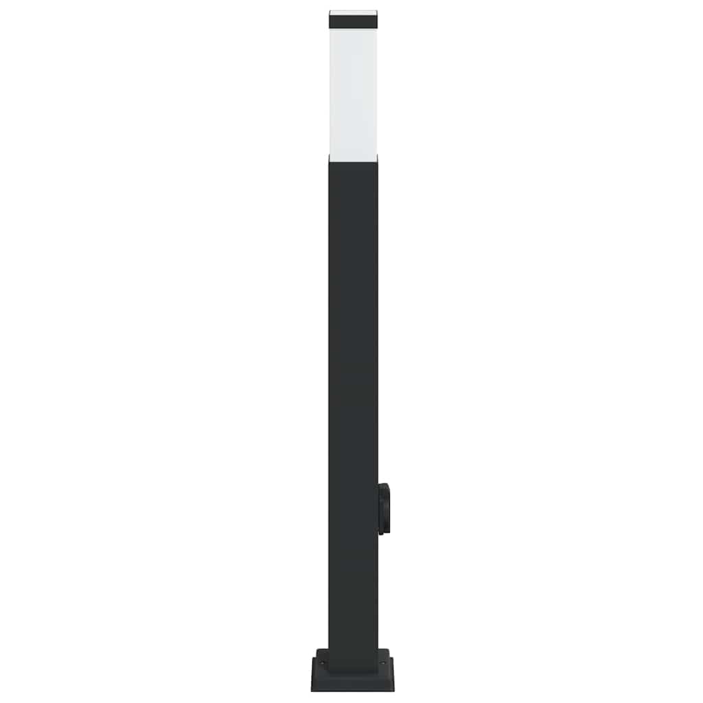 Bollard Light with Outlet 80 cm Black IP44