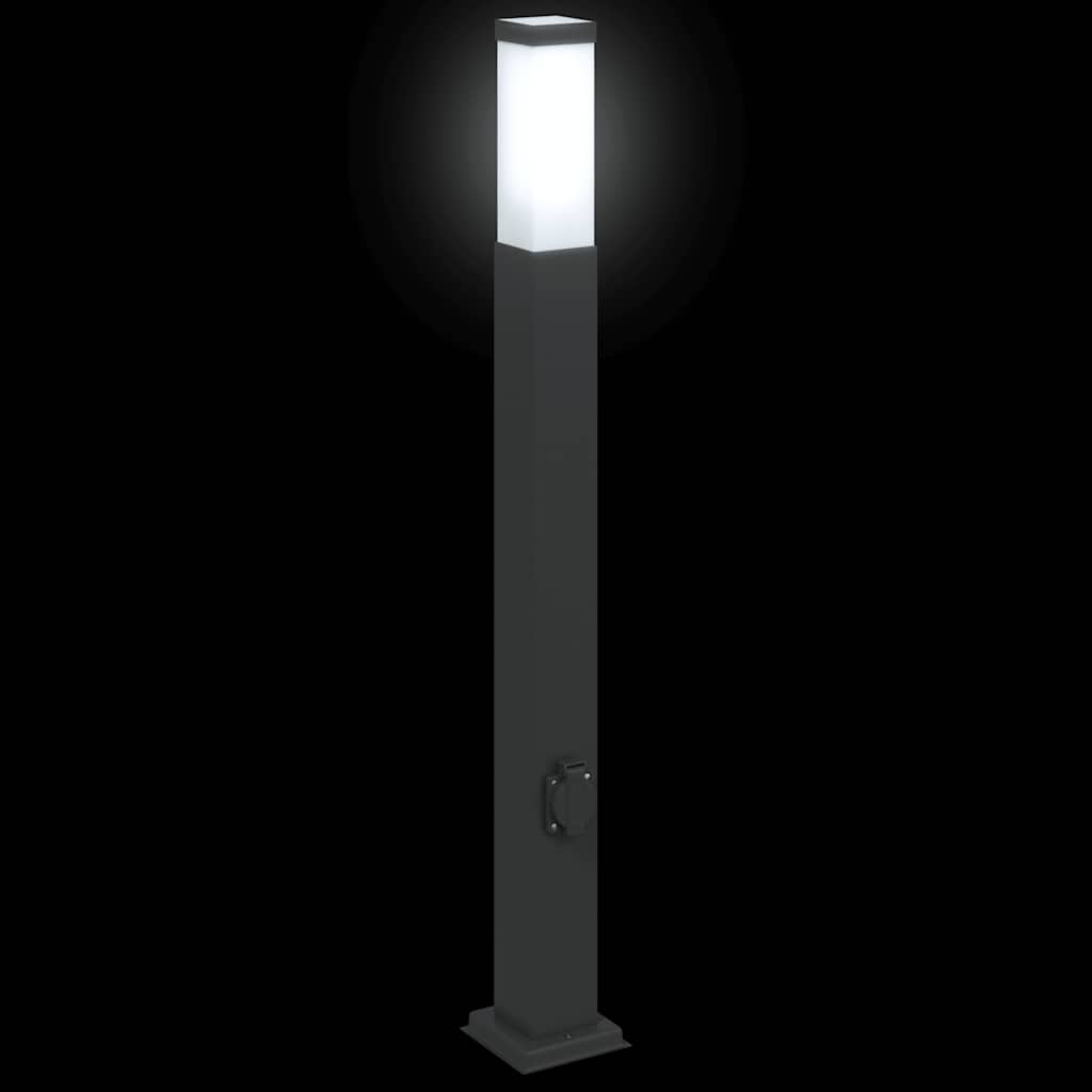 Bollard Light with Outlet 80 cm Black IP44