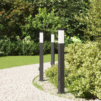 Bollard Lights with Outlet 3 pcs 80 cm Black IP44