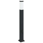 Bollard Lights with Outlet 3 pcs 80 cm Black IP44