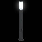 Bollard Lights with Outlet 3 pcs 80 cm Black IP44