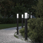 Bollard Lights with Outlet 3 pcs 80 cm Black IP44