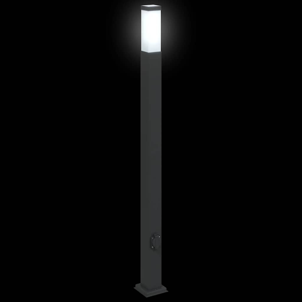 Bollard Light with Outlet 110 cm Black IP44