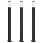 Bollard Lights with Outlet 3 pcs 110 cm Black IP44