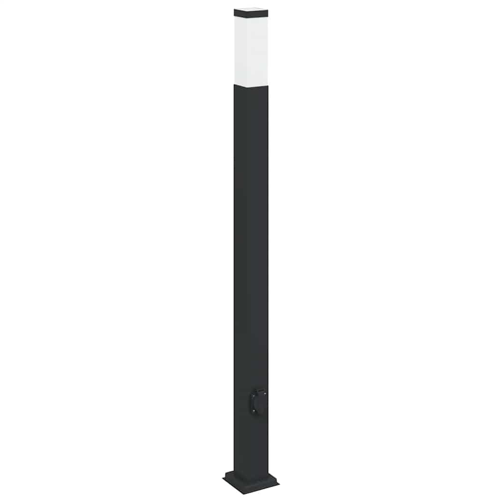 Bollard Lights with Outlet 3 pcs 110 cm Black IP44