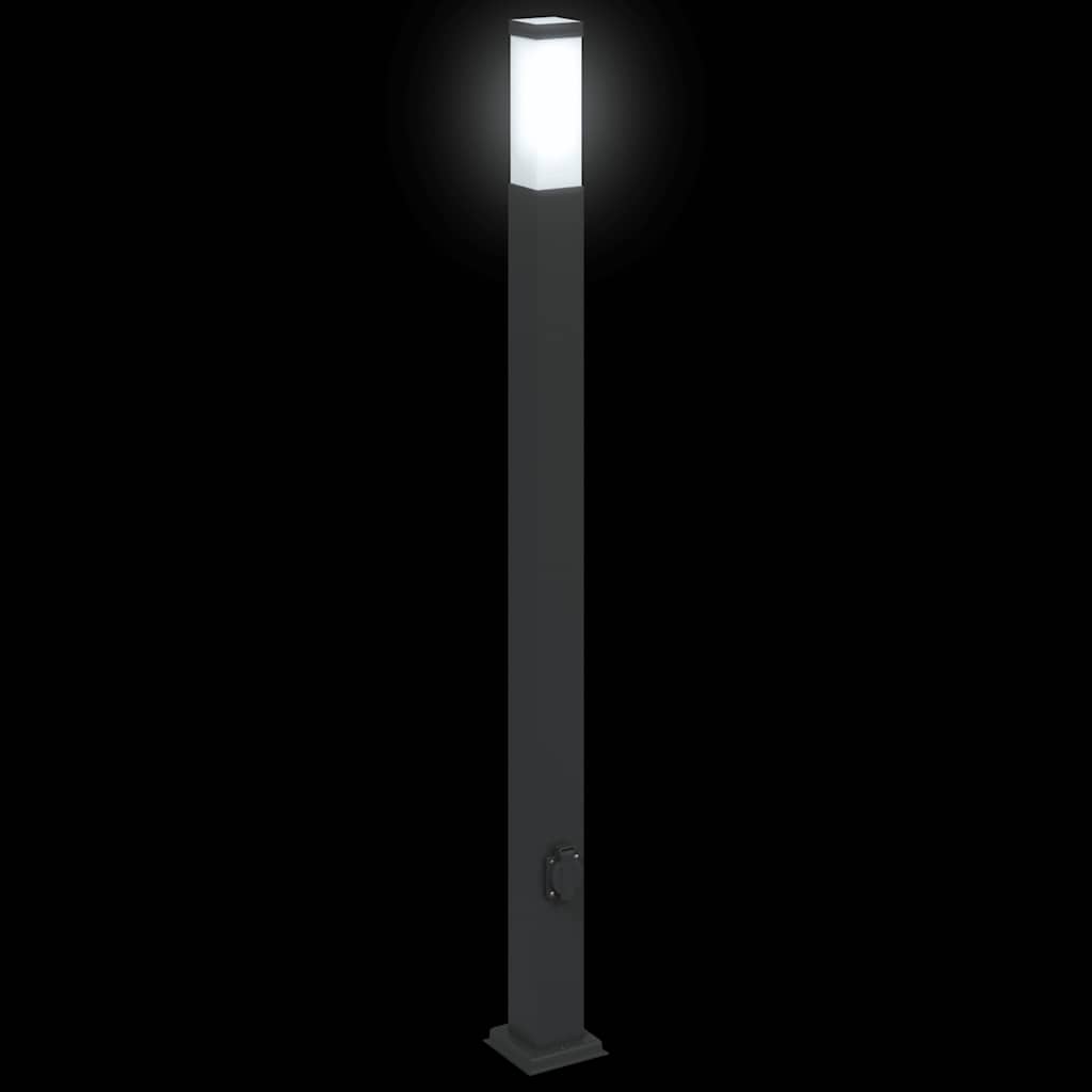 Bollard Lights with Outlet 3 pcs 110 cm Black IP44