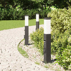 Bollard Lights with Sensor&Outlet 3 pcs 50 cm Black IP44
