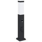 Bollard Lights with Sensor&Outlet 3 pcs 50 cm Black IP44