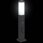 Bollard Lights with Sensor&Outlet 3 pcs 50 cm Black IP44