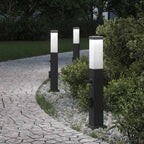 Bollard Lights with Sensor&Outlet 3 pcs 50 cm Black IP44
