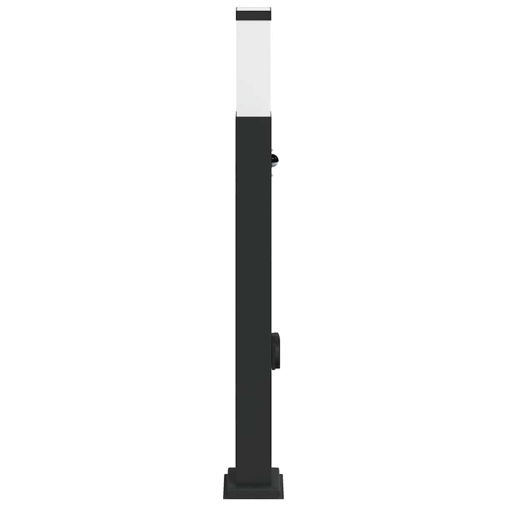 Bollard Light with Sensor&Outlet 80 cm Black IP44