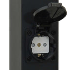 Bollard Light with Sensor&Outlet 80 cm Black IP44