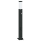 Bollard Lights with Sensor&Outlet 3 pcs 80 cm Black IP44