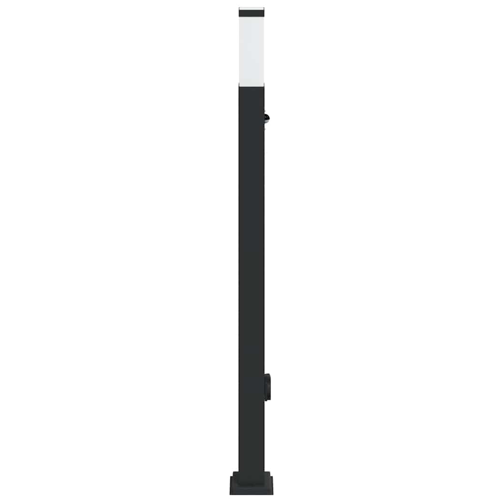 Bollard Light with Sensor&Outlet 110 cm Black IP44