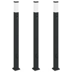 Bollard Lights with Sensor&Outlet 3 pcs 110 cm Black IP44