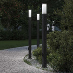 Bollard Lights with Sensor&Outlet 3 pcs 110 cm Black IP44