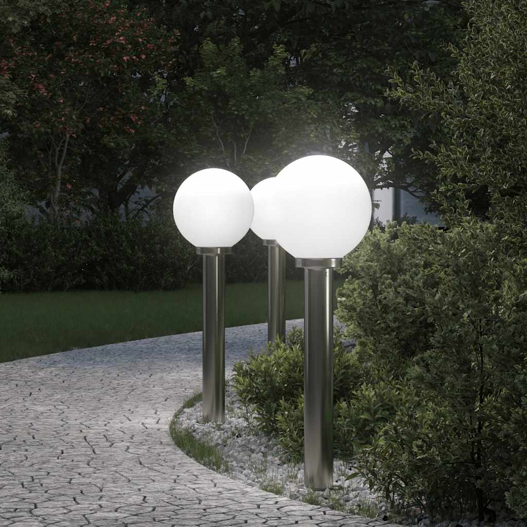 Bollard Lights 3 pcs 80 cm Stainless Steel IP44