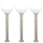 Bollard Lights with Sensor 3 pcs 80 cm Stainless Steel IP44