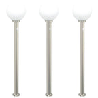 Bollard Lights with Sensor 3 pcs 120 cm Stainless Steel IP44