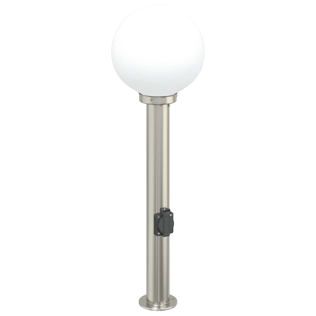 Bollard Light with Outlet 80 cm Stainless Steel IP44