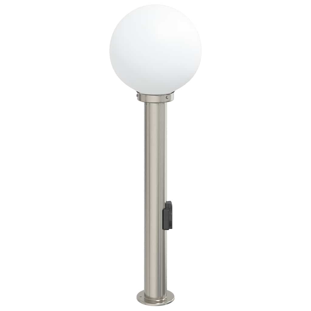Bollard Light with Outlet 80 cm Stainless Steel IP44