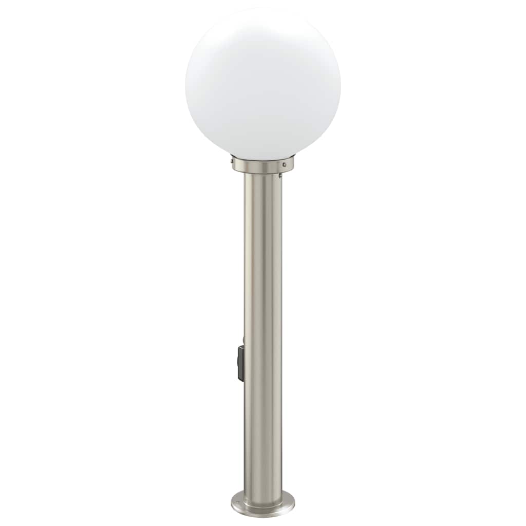 Bollard Light with Outlet 80 cm Stainless Steel IP44