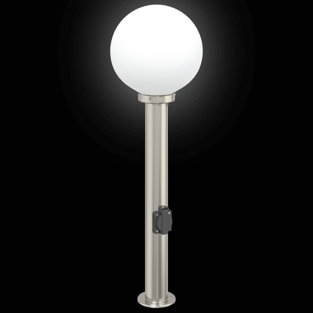 Bollard Light with Outlet 80 cm Stainless Steel IP44