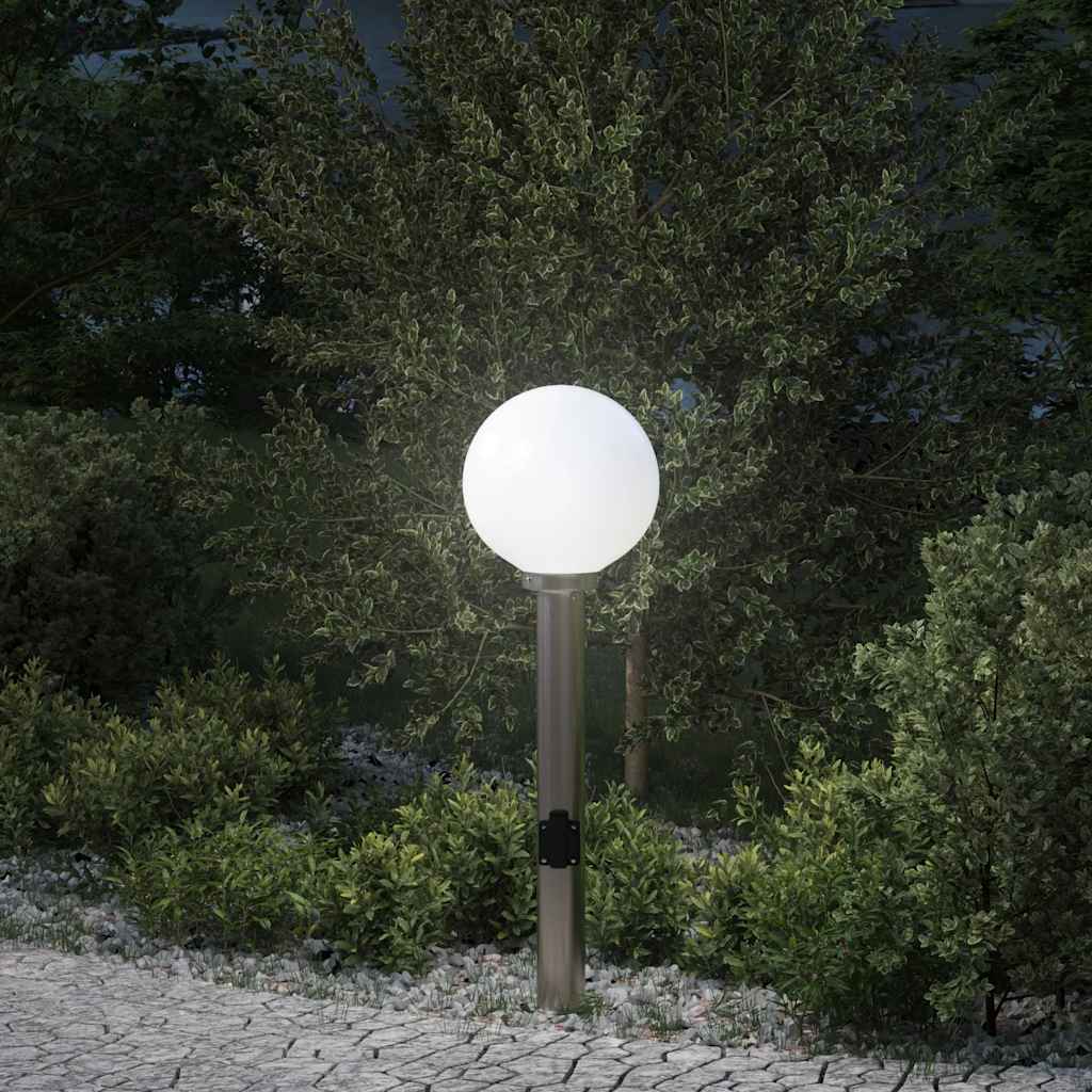 Bollard Light with Outlet 80 cm Stainless Steel IP44