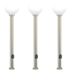 Bollard Lights with Outlet 3 pcs 120 cm Stainless Steel IP44