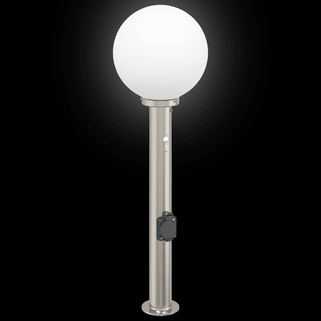 Bollard Light with Sensor&Outlet 80 cm Stainless Steel IP44