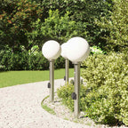 Bollard Lights with Sensor&Outlet 3 pcs 80 cm Stainless Steel IP44