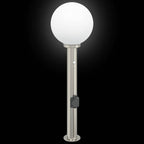 Bollard Lights with Sensor&Outlet 3 pcs 80 cm Stainless Steel IP44
