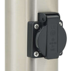 Bollard Lights with Sensor&Outlet 3 pcs 80 cm Stainless Steel IP44